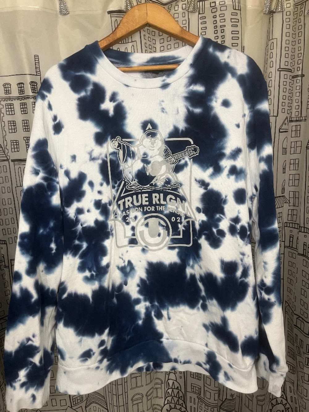 Men’s True Religion tye dye sweatshirt size large